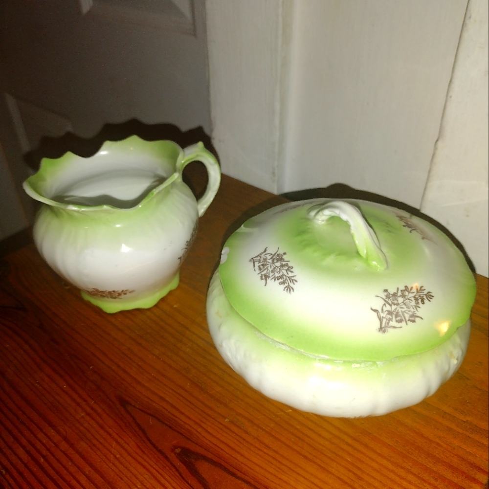 VintageAntique Smith Phillips Fenix Powder Bowl/Pitcher Creamer/Sugar Bowl